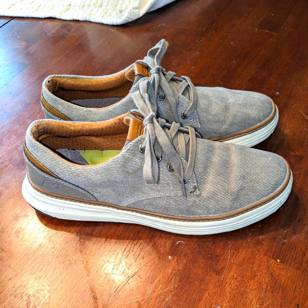Skechers Men's Moreno Canvas Oxford lace up casual shoes 10